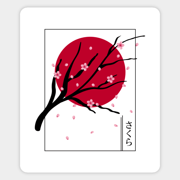 Japanese Sakura Cherry Blossom Magnet by gogo-jr